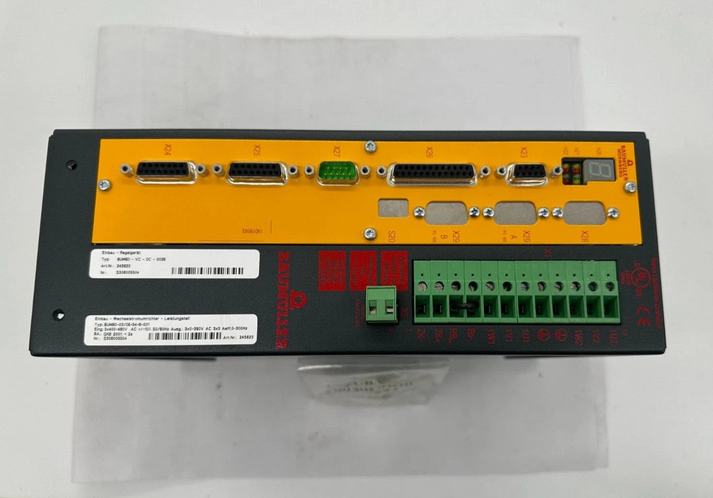 Baumüller BUM60 Servo Drive BUM60-VC-OC-0036 + Power Module BUM60-03/06-54-B-001 | 3×400–480 V