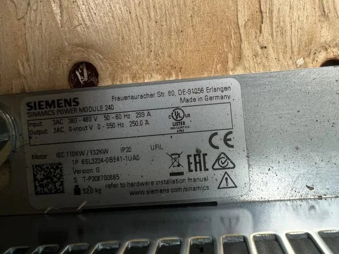 Siemens SINAMICS Power Module 240 6SL3224-0BE41-1UA0 110/132kW 400V