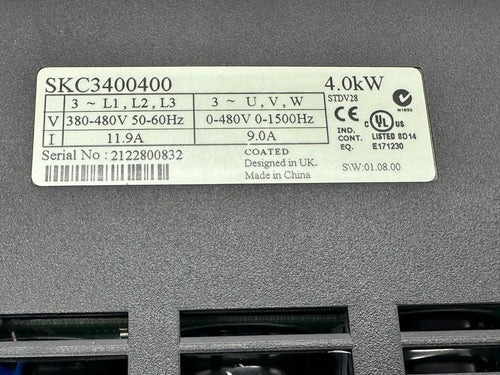 Variador de frecuencia (VFD) Commander SKC3400400, 4,0 kW, inversor trifásico de 380–480 V CA