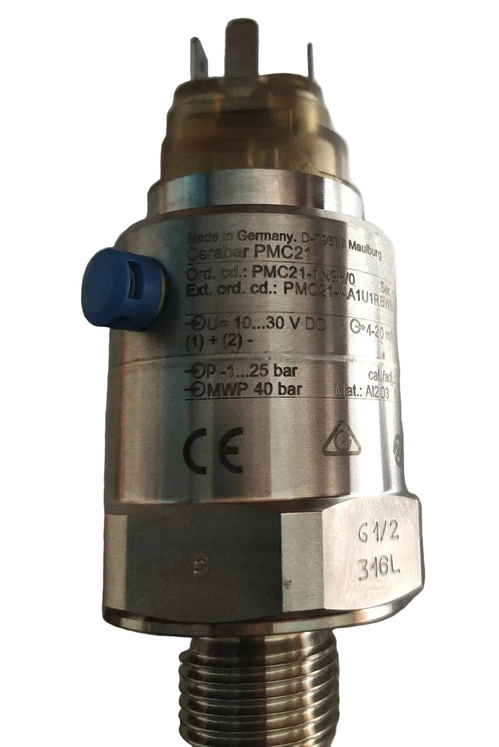 Transmisor de presión Endress+Hauser Cerabar PMC21-AA1U1RBWBJA 4-20 mA 25 bar G1/2 316L
