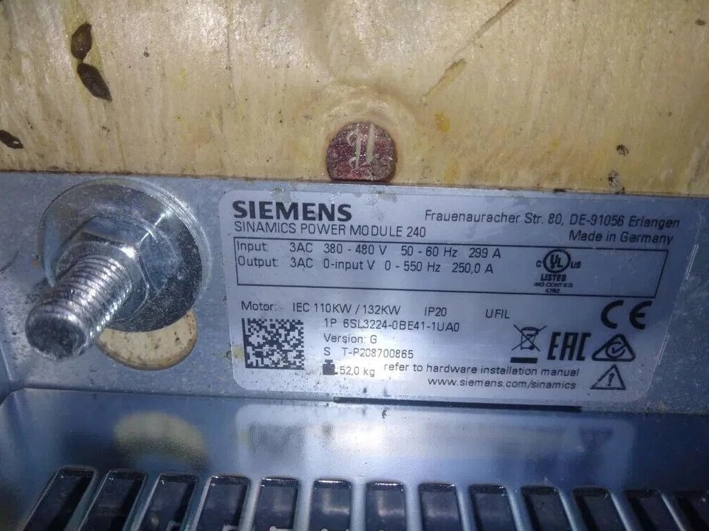 Siemens SINAMICS Power Module 240 6SL3224-0BE41-1UA0 110/132kW 400V