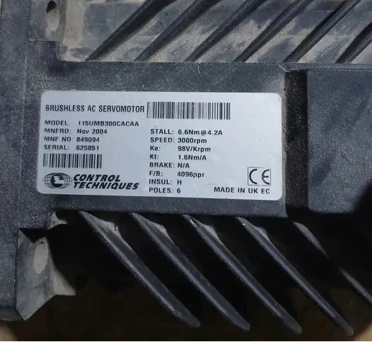 Servomotor Control Techniques Unimotor UM 115UMB300CACAA | 3000 RPM | 6,6 Nm