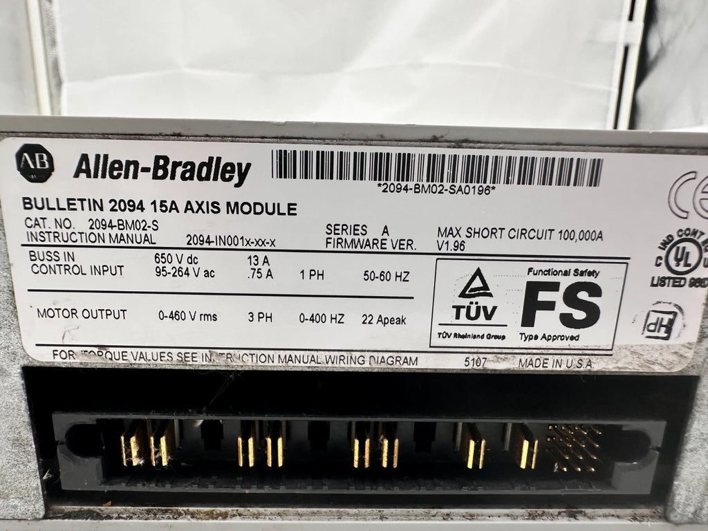 Allen-Bradley Kinetix 6000 Servoantrieb 2094-BM02-S | 15-A-Achsenmodul, 400–460 V, Serie A