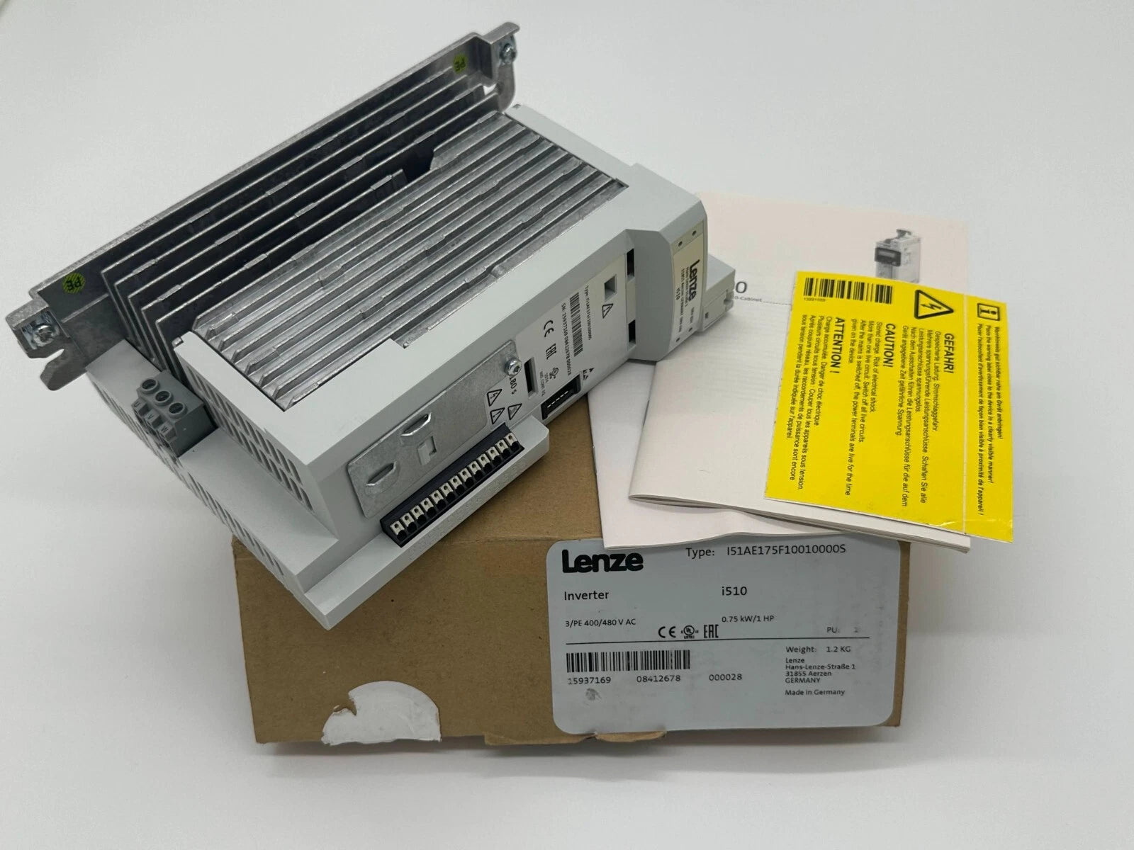 Lenze i510 Frequency Inverter I51AE175F10010000S – 0.75 kW / 1 HP, 3-Phase 400–480 V AC VFD