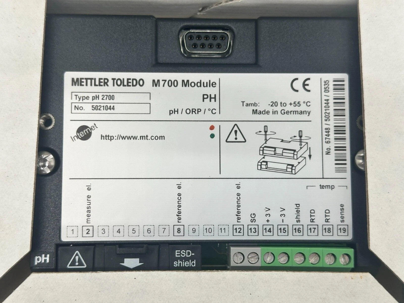 Mettler Toledo M700 pH 2700 Module – pH / ORP / Temperature Input, Type pH 2700, Art. No. 52 121 182