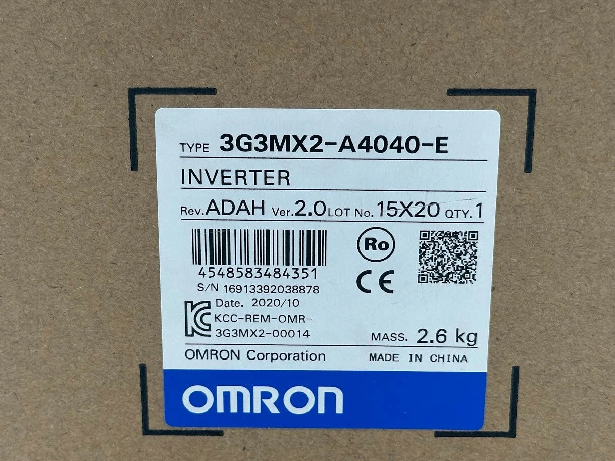 Omron 3G3MX2-A4040-E MX2 Inverter | 4.0 kW | 400 V 3-Phase VFD