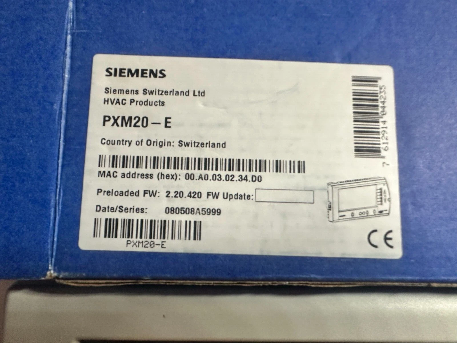 Siemens PXM20-E FW 2.20.420 Control Panel