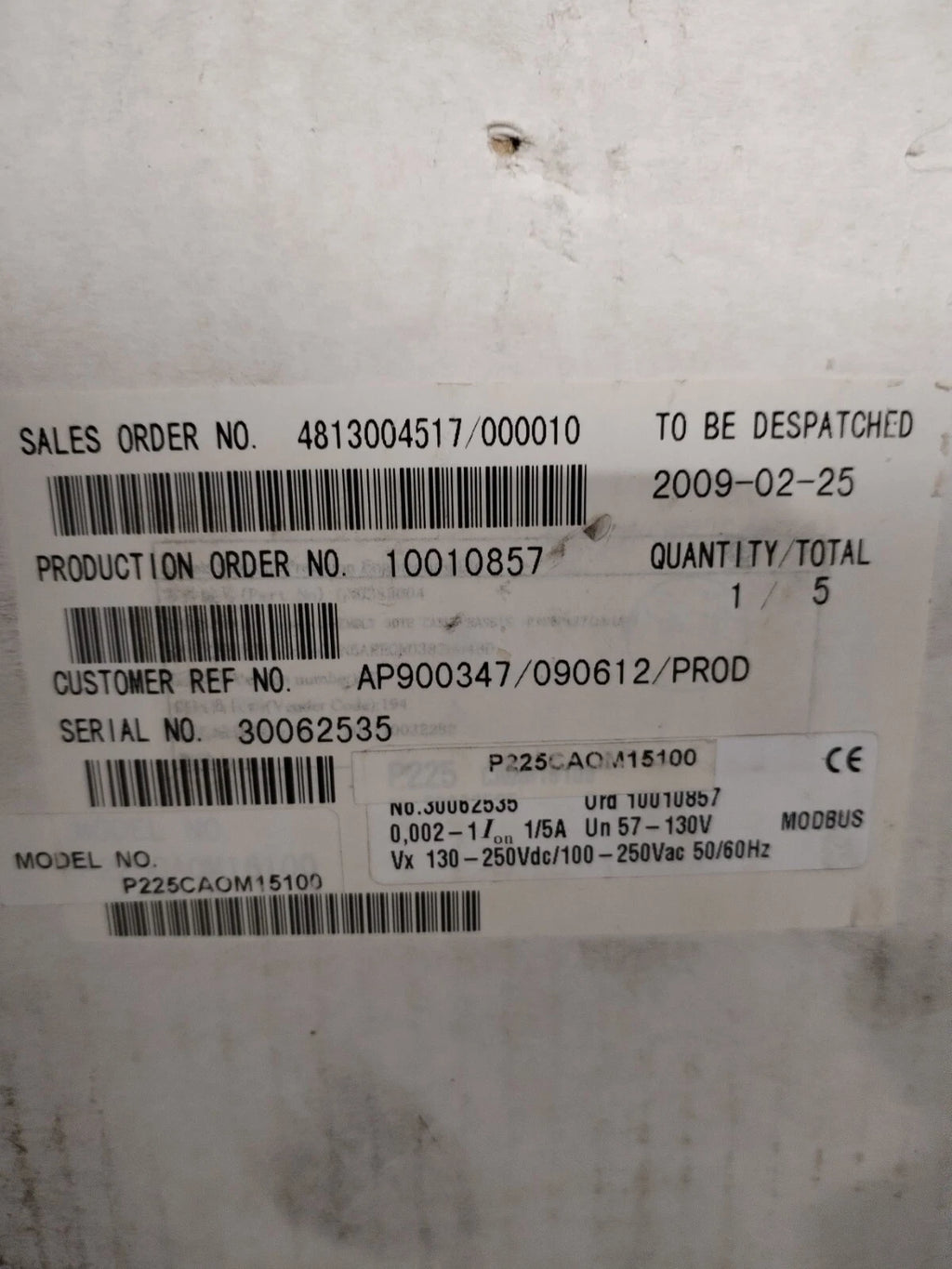 AREVA MiCOM P225 P225CA0M15100 Protection Relay MODBUS 57–130V