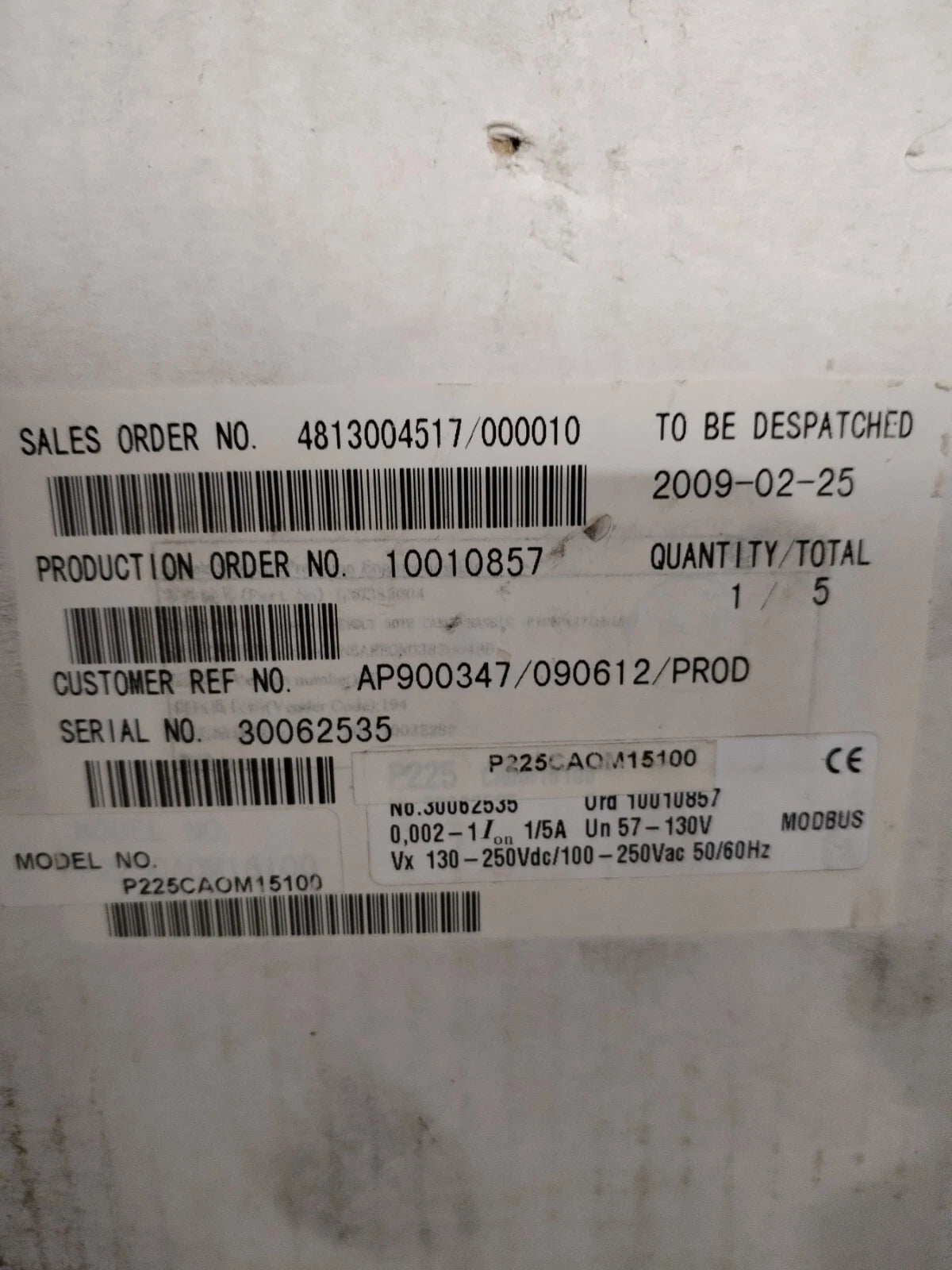 AREVA MiCOM P225 P225CA0M15100 Protection Relay MODBUS 57–130V