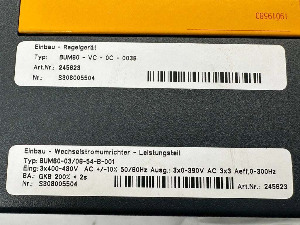 Servoaccionamiento Baumüller BUM60 BUM60-VC-OC-0036 + Módulo de potencia BUM60-03/06-54-B-001 | 3×400–480 V