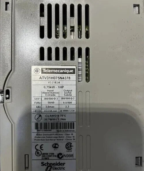 Telemecanique Altivar 31 ATV31H075N4 Variable Frequency Drive (VFD) 0.75kW 1HP 380–500V