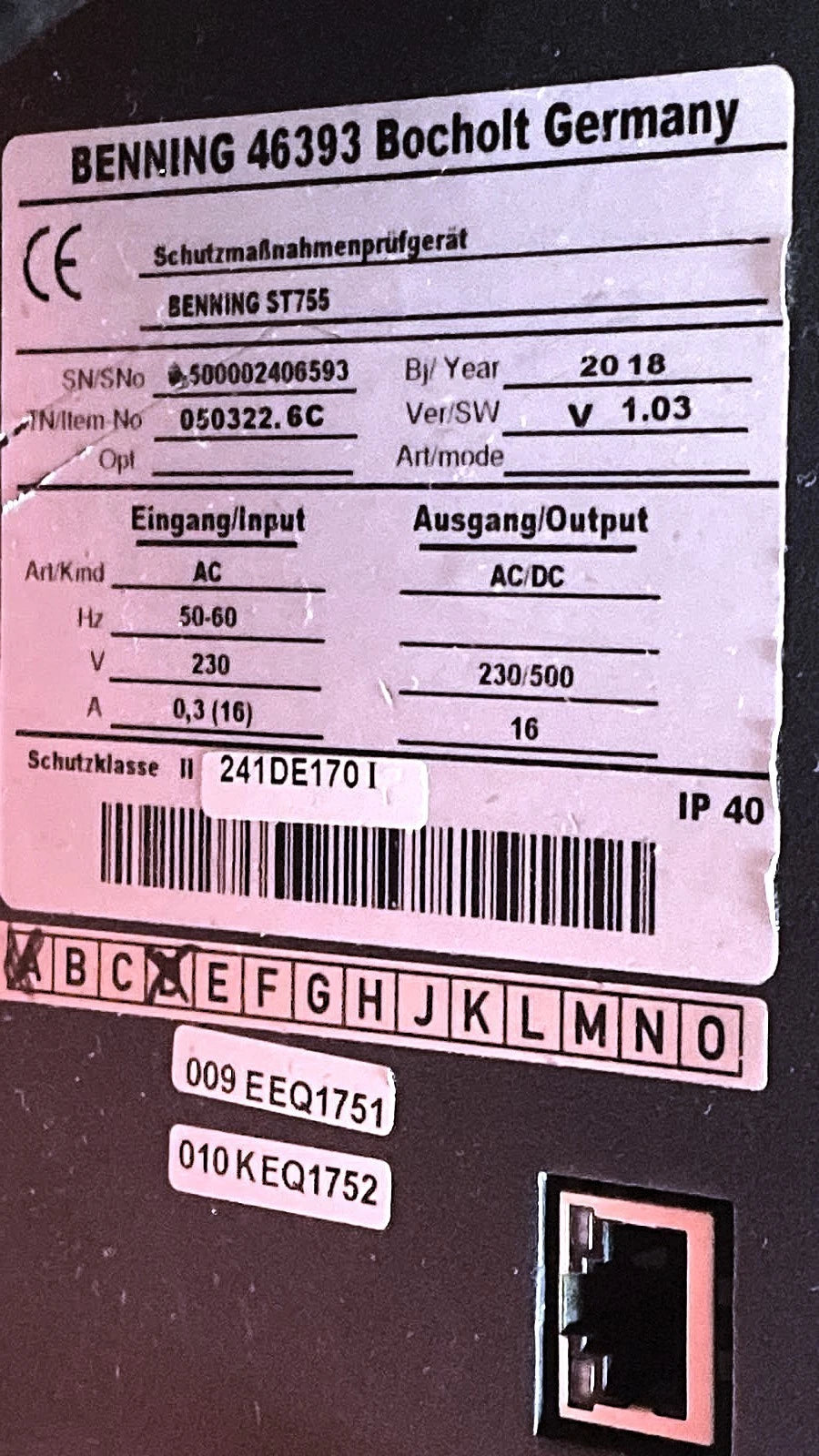 ENNING ST 755 Appliance Tester | VDE 0701-0702 Electrical Safety Tester | Calibrated