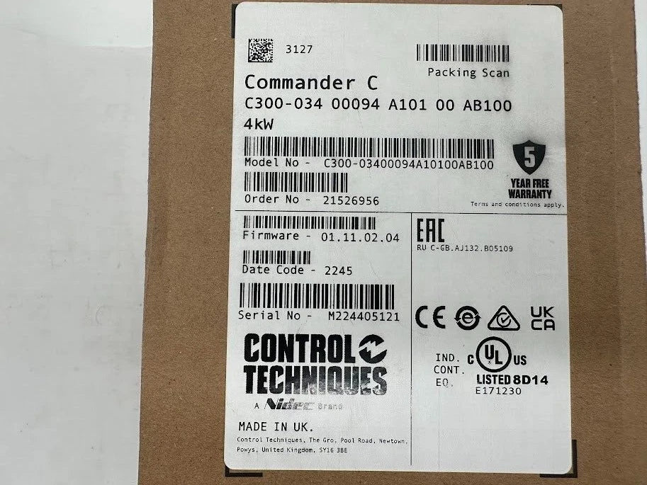Variador de frecuencia (VFD) de CA de 4 kW Commander C C300-034 de Control Techniques