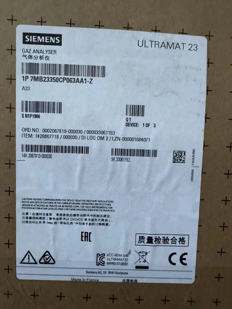 Siemens ULTRAMAT 23 NDIR Gas Analyzer | Process CO₂ Gas Analysis