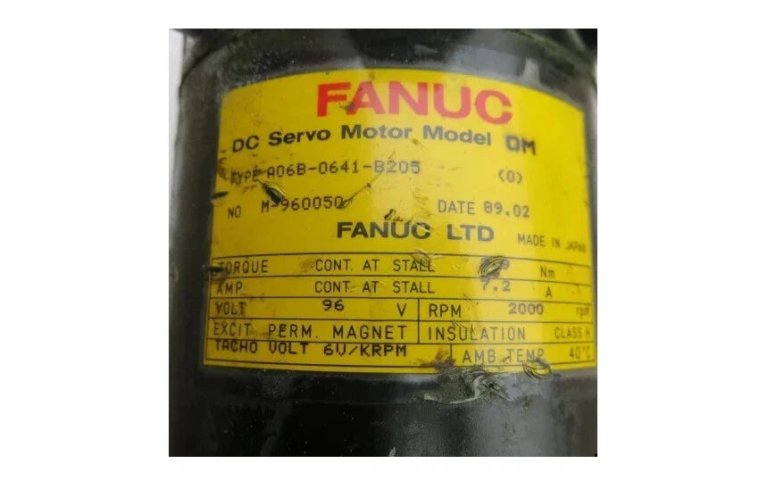 Servomotor de CC FANUC A06B-0641-B205 OM | 96 V | 2000 RPM