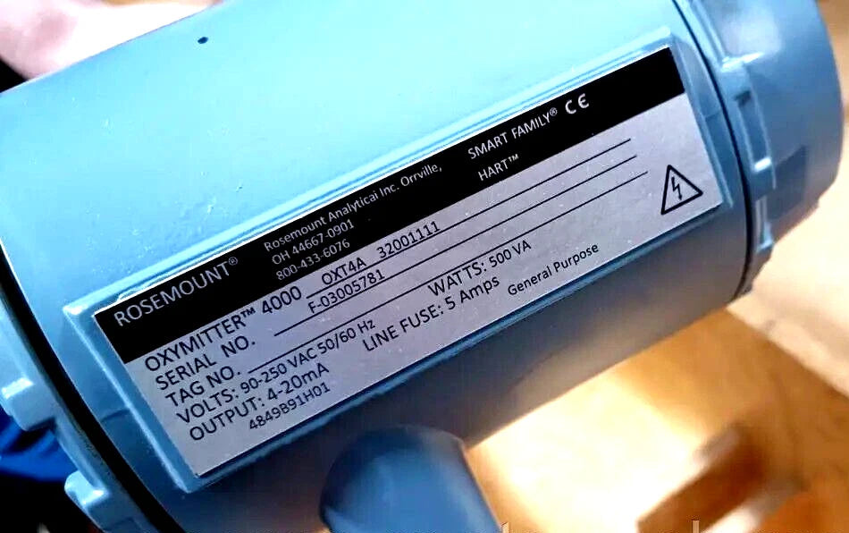 Rosemount Oxymitter 4000 Oxygen Analyzer HART 4-20mA 90-250VAC  OXT4A 32001111