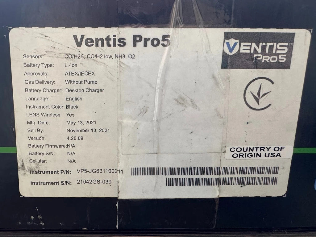 Industrial Scientific Ventis Pro5 Multi-Gasdetektor NH3 H2S CO O2 ATEX IECEx