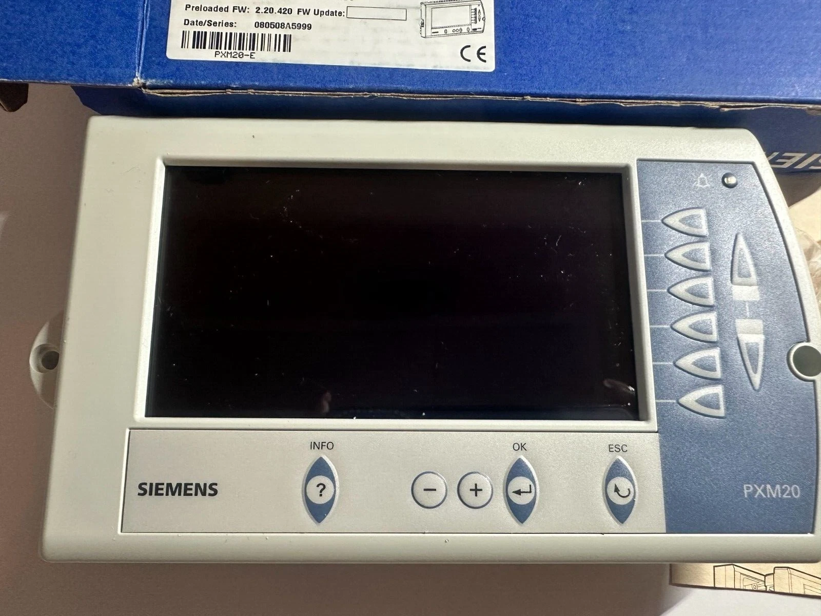 Siemens PXM20-E FW 2.20.420 Control Panel