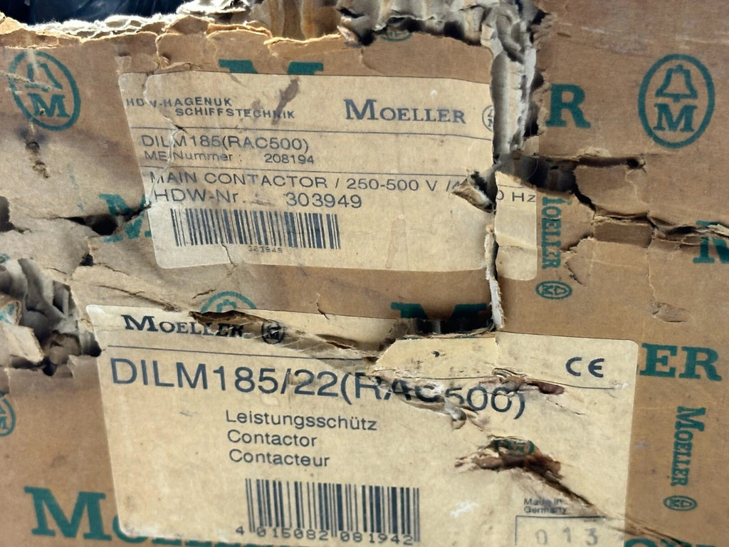 Moeller DILM185/22 (RAC500) Power Contactor – 185A AC-3, 3-Pole, IEC/EN 60947