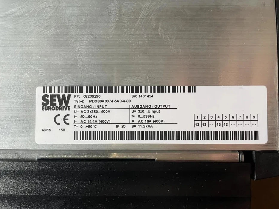 SEW MOVIDRIVE B MDX61B0075-5A3-4-0T + DEH11B + DFE32B | 400 V Frequency Inverter