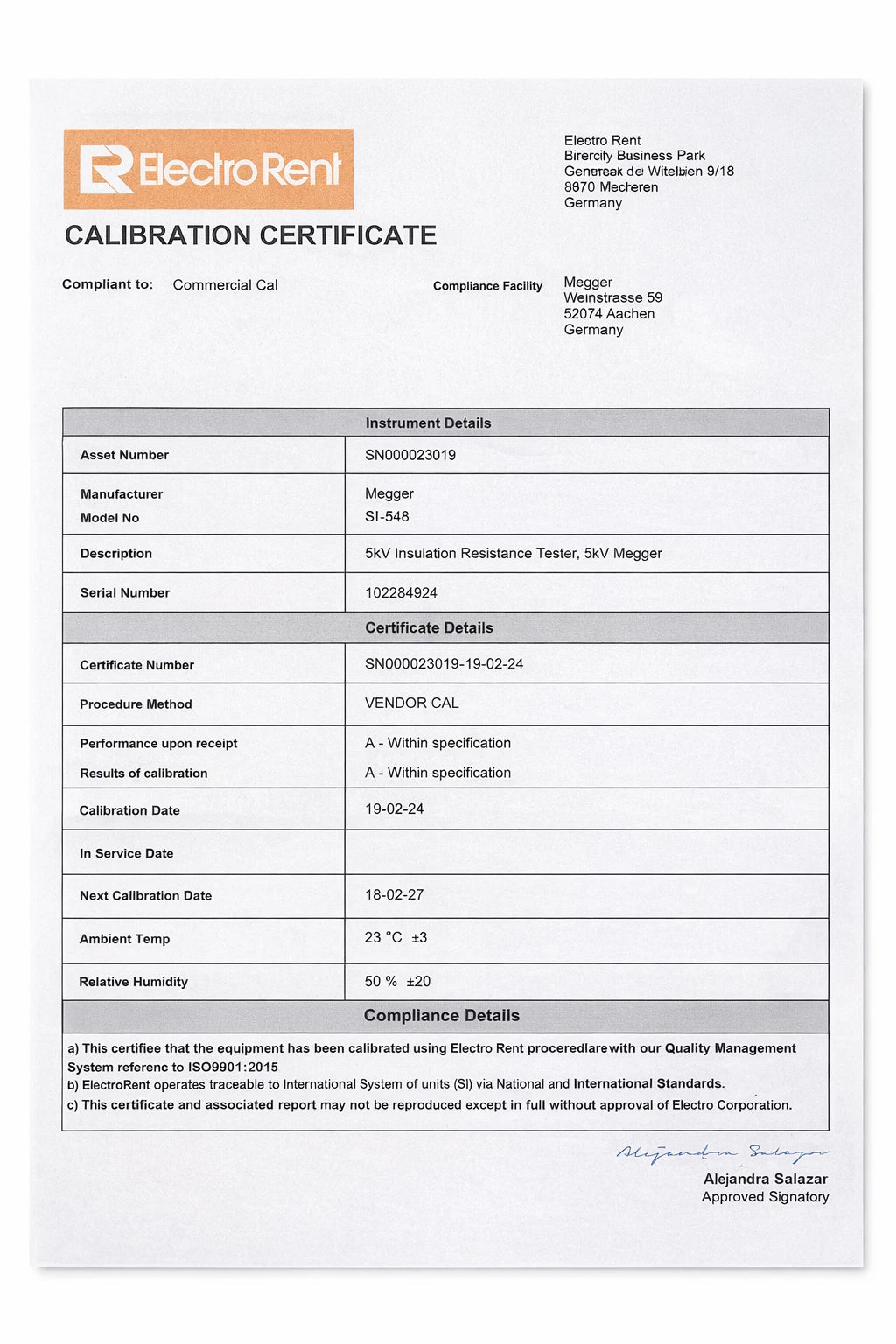 Megger S1-568 5kV Insulation Resistance Tester | Calibrated | High-Voltage Megohmmeter