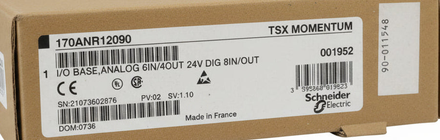 Schneider Electric 170ANR12090 TSX Momentum I/O Base 6AI/4AO 8DI/8DO 24V