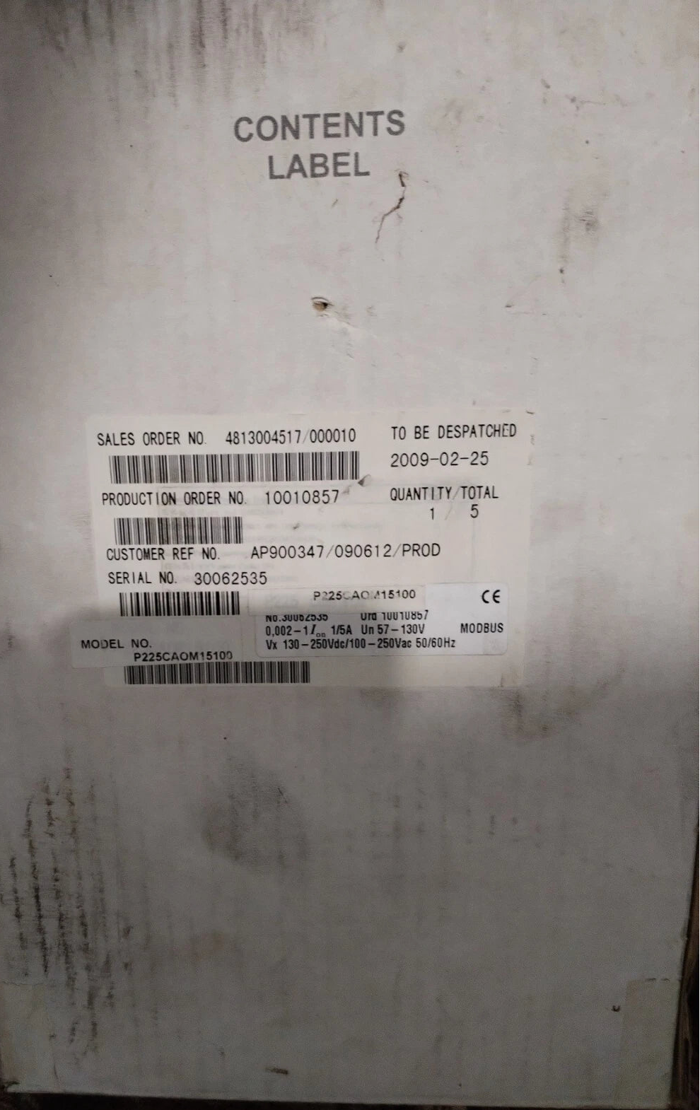 AREVA MiCOM P225 P225CA0M15100 Protection Relay MODBUS 57–130V