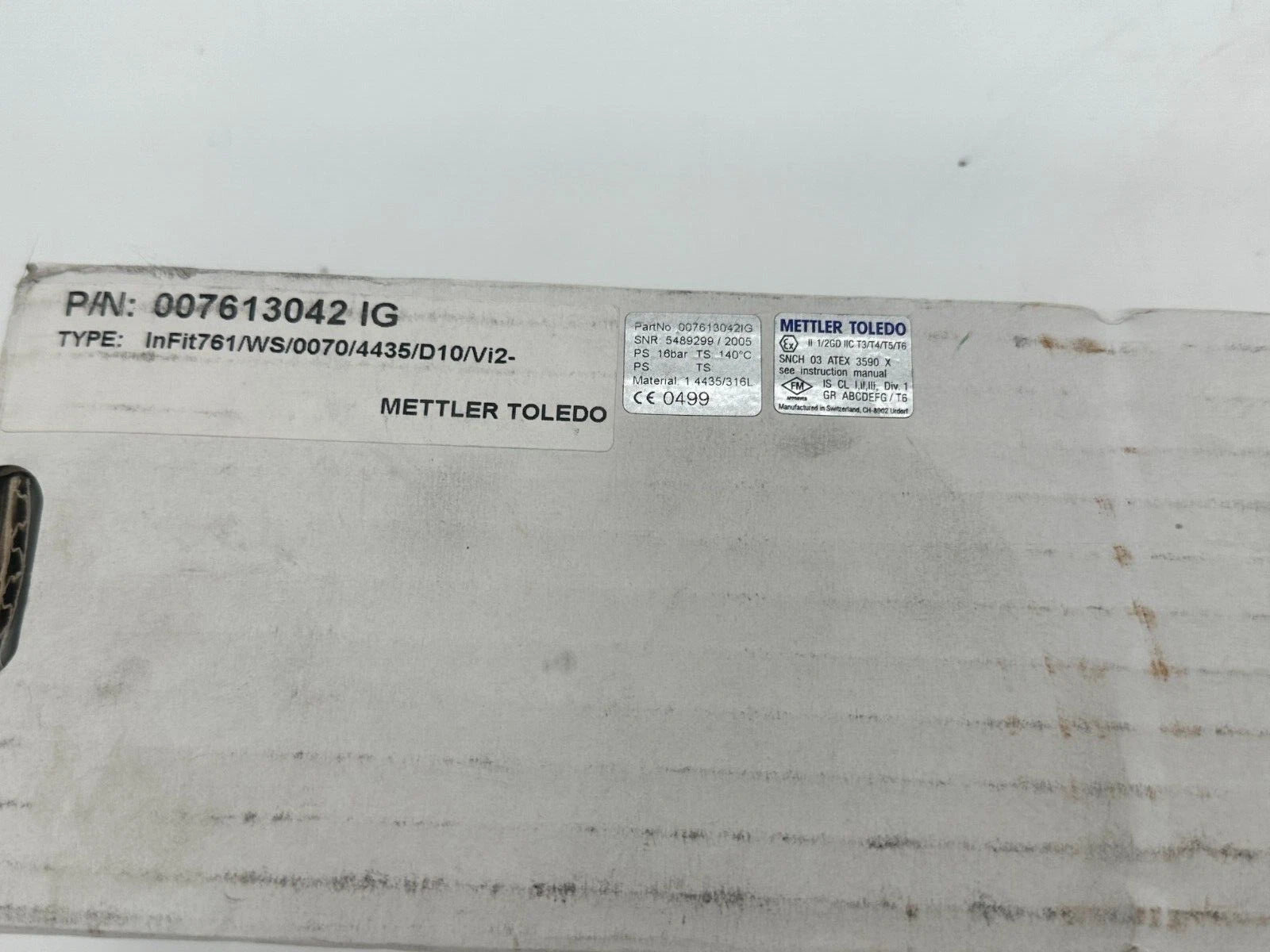 Mettler Toledo InFit 761 Einsteckgehäuse – Sensorhalter aus Edelstahl für die Prozessanalytik (P/N 007613042 IG)