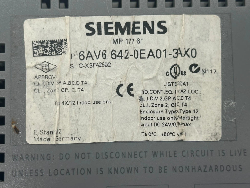 Siemens SIMATIC Multi Panel MP 177 6" Touch (6AV6642-0EA01-3AX0)
