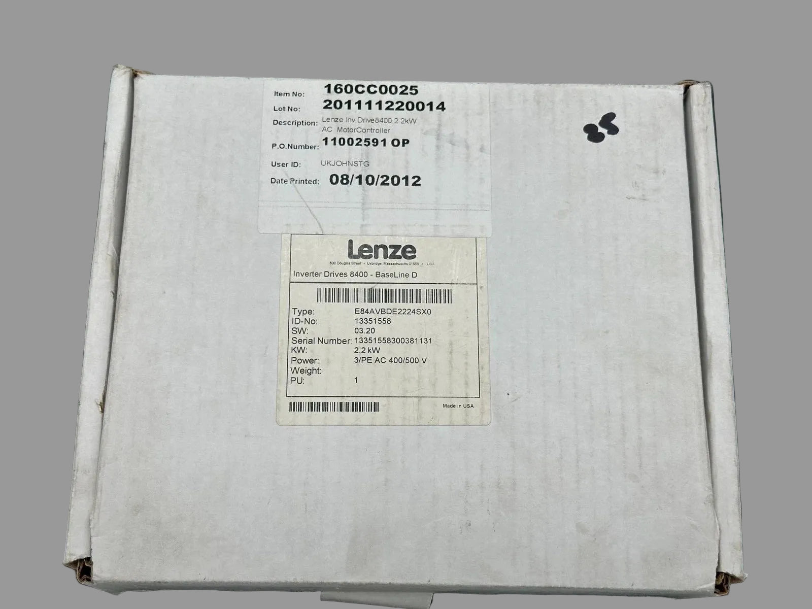 Inversor de frecuencia Lenze 8400 BaseLine D de 2,2 kW, 400/500 V CA, E84AVBDE2224SX0