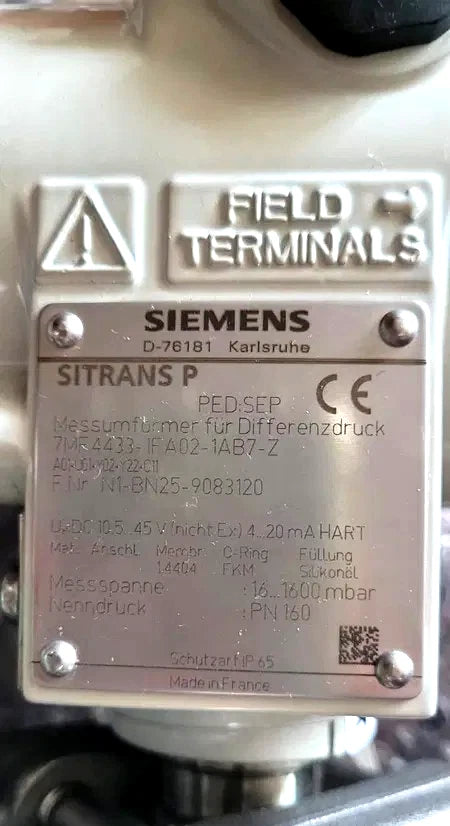 Siemens SITRANS P DS III 7MF4433-1FA02-1AB7-Z Differenzdrucktransmitter – 4–20 mA HART – PN160