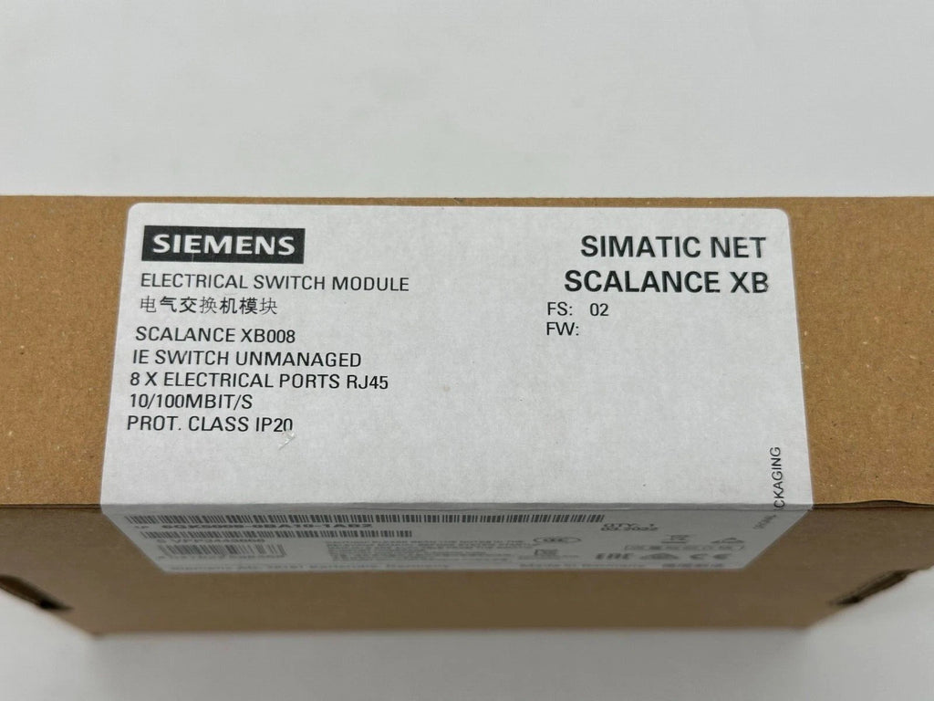 SIEMENS Ethernet Switch 6GK5008-0BA10-1AB2 SIMATIC NET SCALANCE XB008