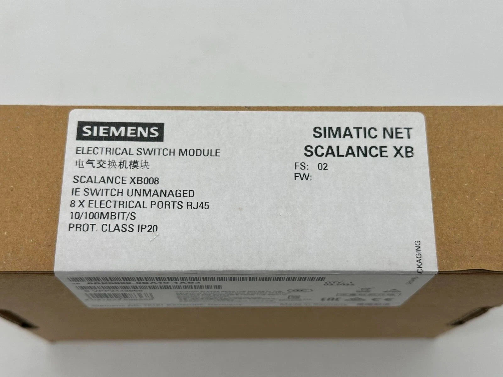 SIEMENS Ethernet Switch 6GK5008-0BA10-1AB2 SIMATIC NET SCALANCE XB008