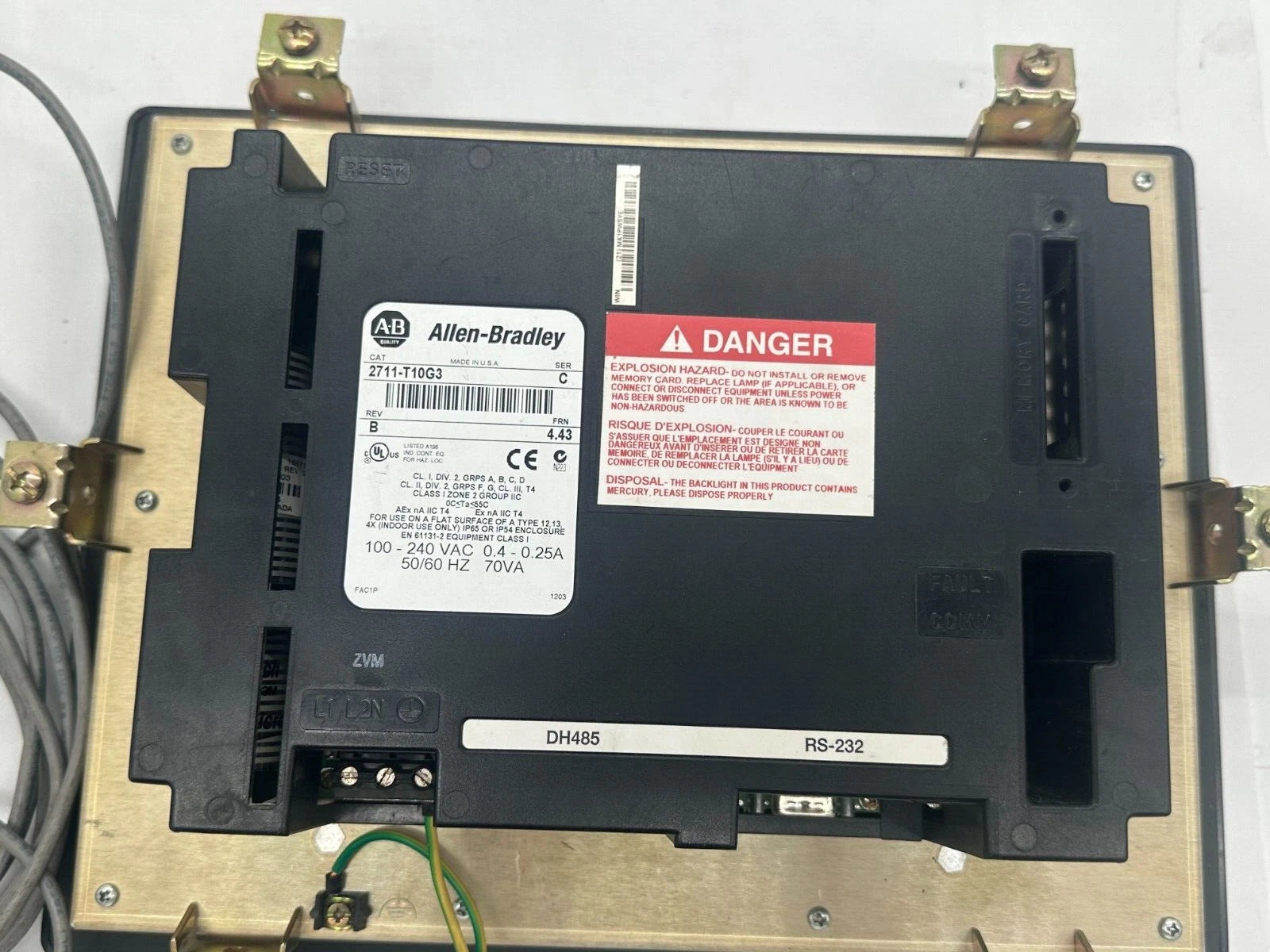 Allen-Bradley PanelView 1000 HMI 2711-T10G3 | Touchscreen Operator Terminal, Series C / Rev. B