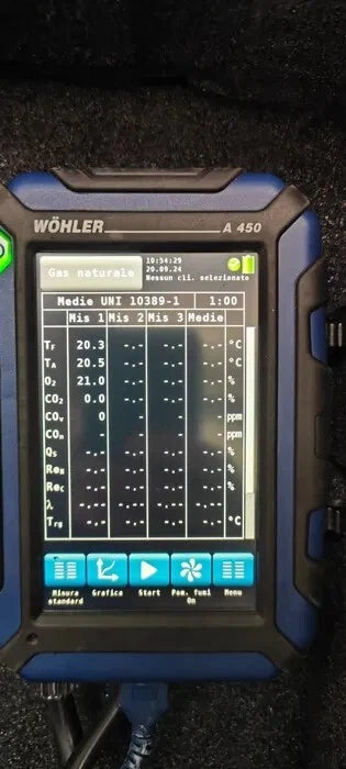 Wöhler A 450 Rauchgasanalysator – Verbrennungs- und Emissionstester (O₂, CO, CO₂, Temperatur, Zug)