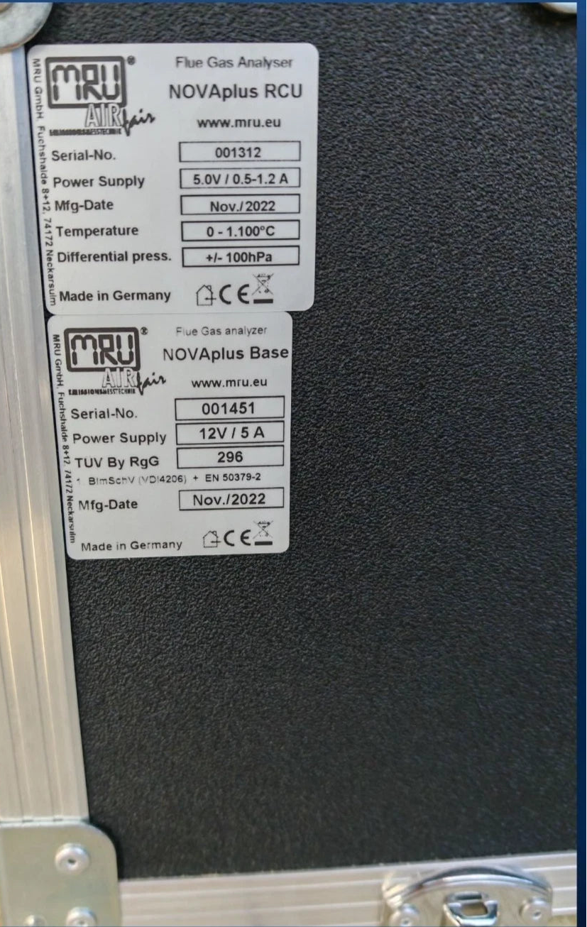MRU NOVAplus RCU Rauchgasanalysator + NOVAplus Basiseinheit | 0–1100 °C | ±100 hPa