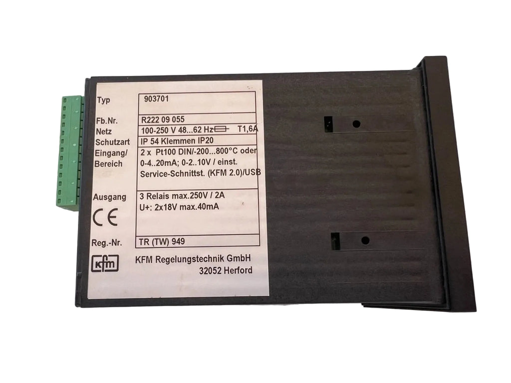 KFM 903701 Temperaturregler | 2×Pt100 | 3 Relaisausgänge | 100–250 V AC | Industrieller DIN-Regler