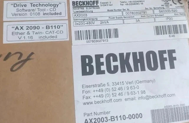Servoaccionamiento Beckhoff AX2003 de 2 kVA, 3 A, 3 x 230-480 V, versión S60300-520