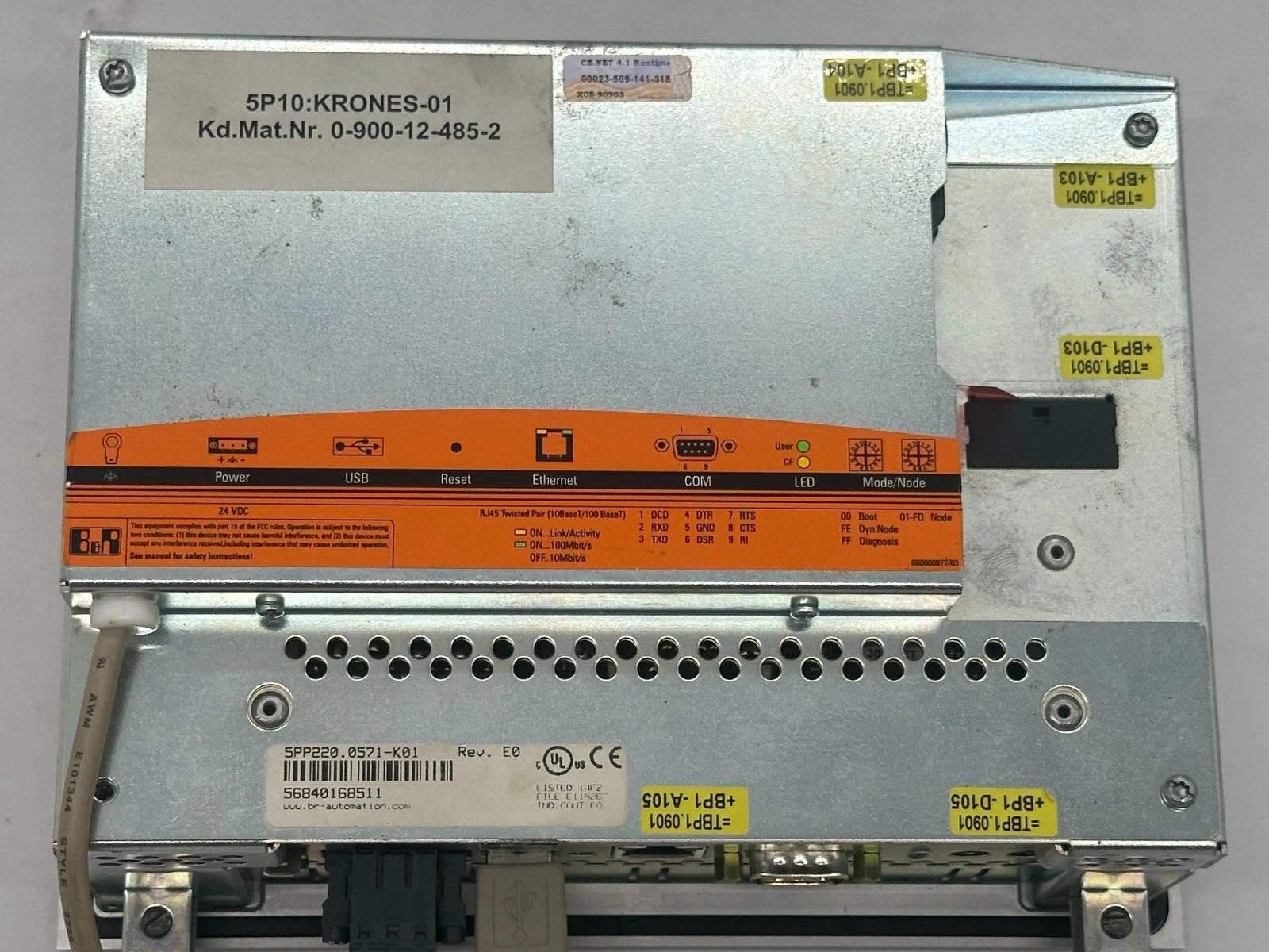 B&R PowerPanel 5 5PP220.0571-K01 Panel táctil HMI industrial, Ethernet, USB, COM, 24 VCC – Versión Krones