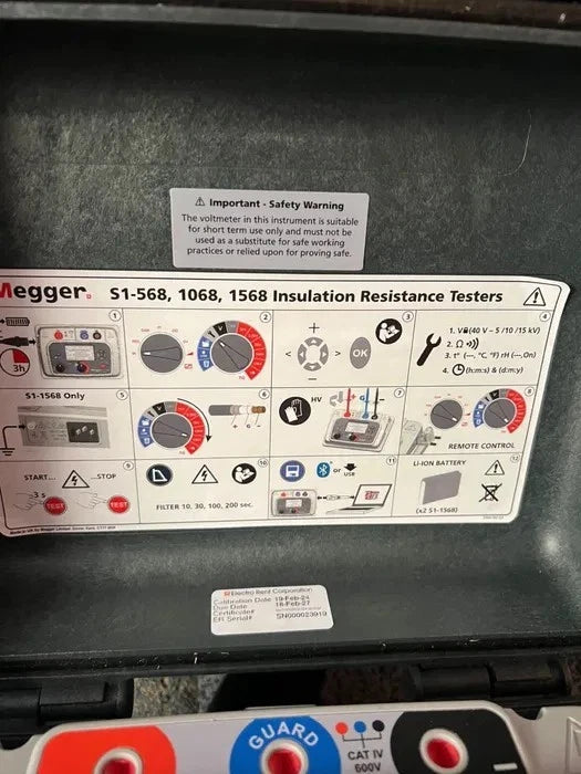 Megger S1-568 5kV Insulation Resistance Tester | Calibrated | High-Voltage Megohmmeter