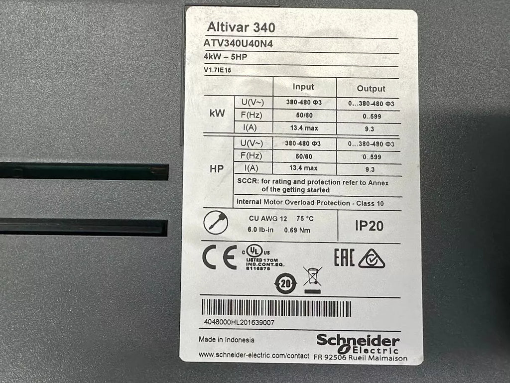 Schneider Electric Altivar 340 ATV340U40N4 | 4 kW (5 HP) Variable Frequency Drive, 380–480 V