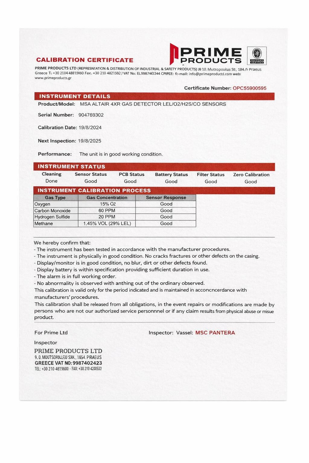 MSA ALTAIR 4XR 4-Gas Detector | LEL, O₂, H₂S, CO | ATEX | IP68