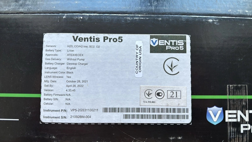 Industrial Scientific Ventis Pro5 Multi-Gasdetektor H2S CO O2 SO2 | ATEX IECEx