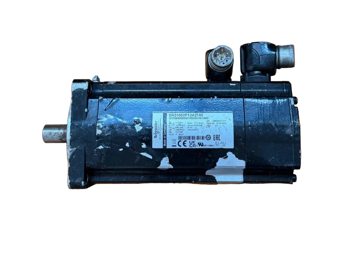 Schneider Electric SH31002P12A2100 | SH100/40060/0/1/00/00/10/10/00 AC Servo Motor | 1.93 kW | 5.8 Nm | 4000 rpm