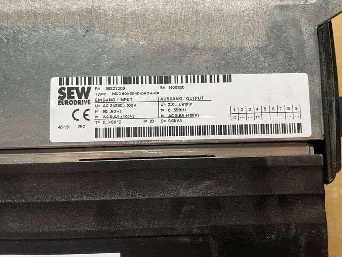 SEW MOVIDRIVE B MDX61B0040-5A3-4-0T + DEH11B + DFE32B | 400V VFD Inverter Drive