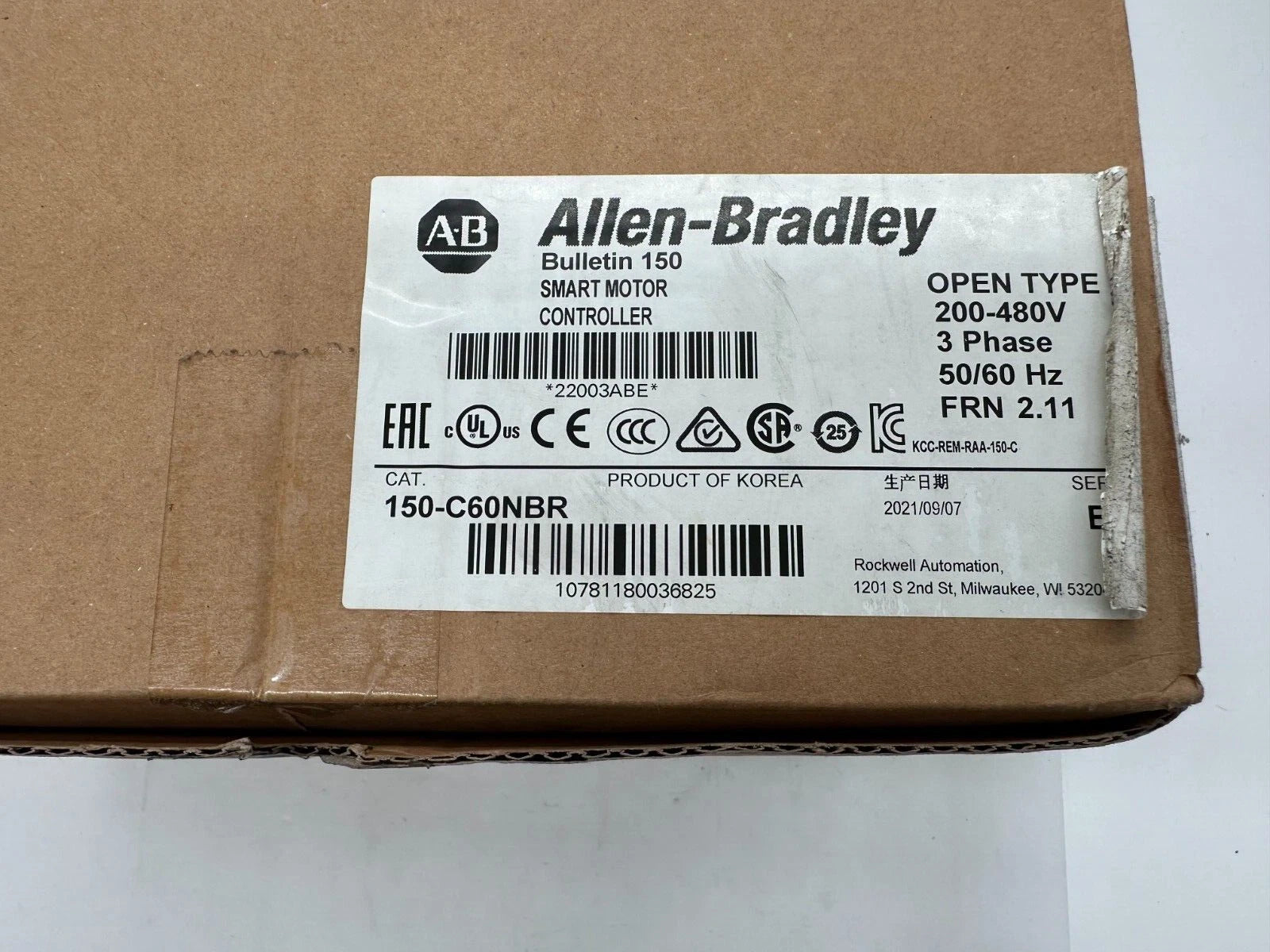 Controlador de motor inteligente Allen-Bradley SMC-3 150-C60NBR Serie B, 200–480 V, trifásico