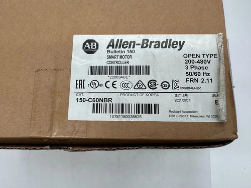 Controlador de motor inteligente Allen-Bradley SMC-3 150-C60NBR Serie B, 200–480 V, trifásico