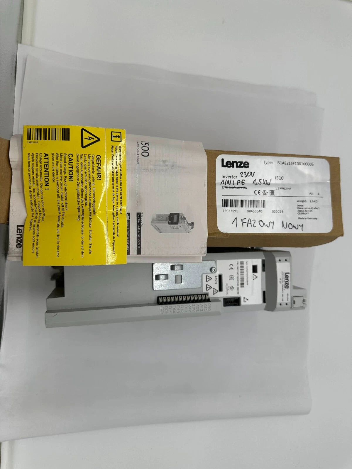 Lenze i510 Inverter I51AE215B1001000S – 1.5 kW Variable Frequency Drive, 230–240 V, Heavy Duty