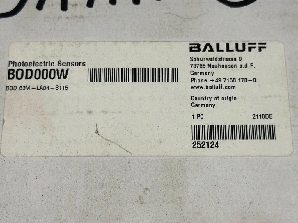 Sensores fotoeléctricos Balluff BOD000W BOD 63M-LA04-S115