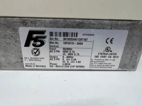 Variador de frecuencia industrial trifásico KEB COMBIVERT F5 10F5H1D-30AA de CA de 2,2 kW y 400 V